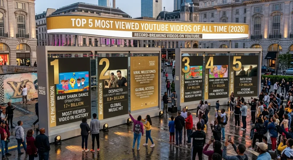 Top 5 Most Viewed YouTube Videos of All Time (2026) – Record-Breaking Videos on YouTube