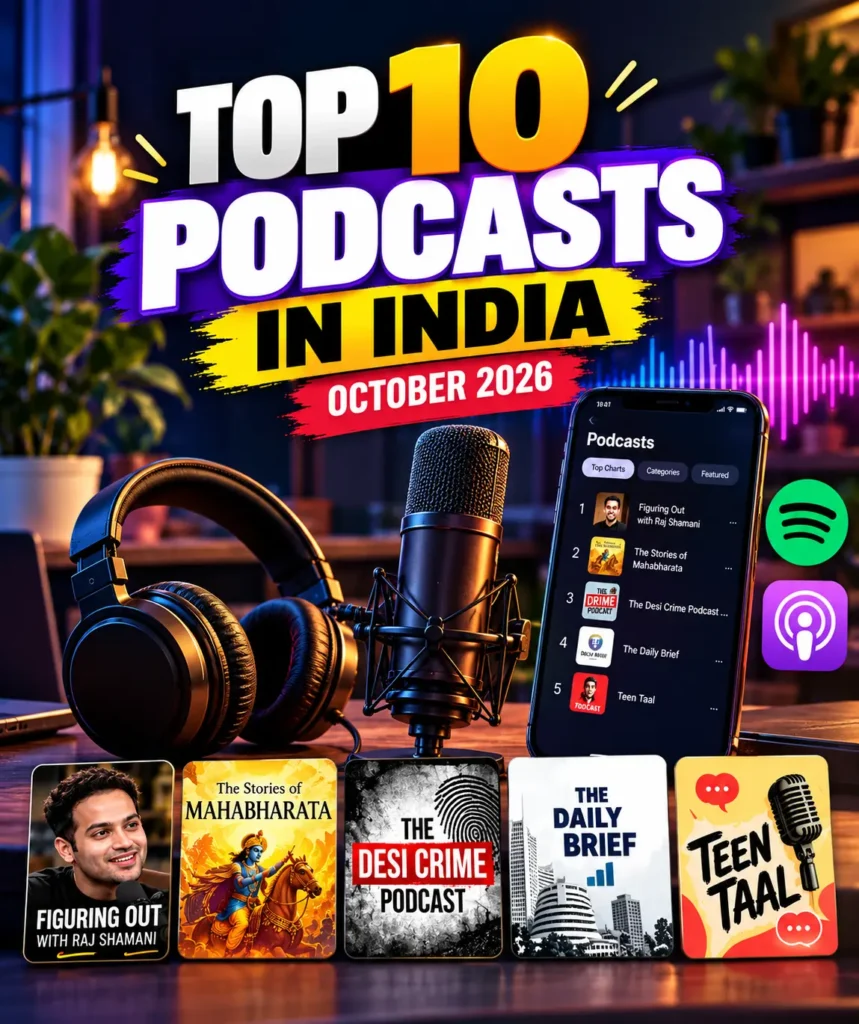 Top podcasts in India October 2026 Spotify and Apple Podcasts charts